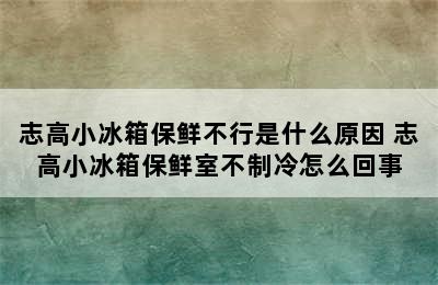 志高小冰箱保鲜不行是什么原因 志高小冰箱保鲜室不制冷怎么回事